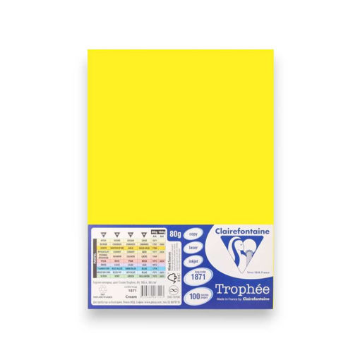 Picture of COLOURED PAPER A4 YELLOW X1 80GSM